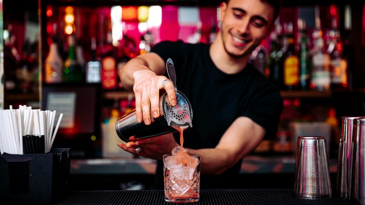 Man pouring a cocktail